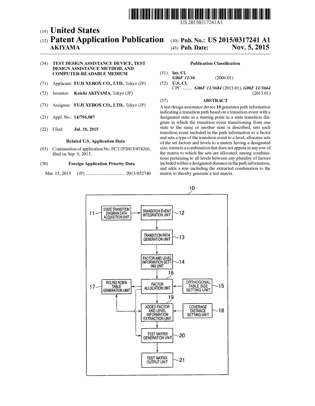 TEST DESIGN ASSISTANCE DEVICE, TEST DESIGN ASSISTANCE METHOD, AND     COMPUTER-READABLE MEDIUM - diagram, schematic, and image 01