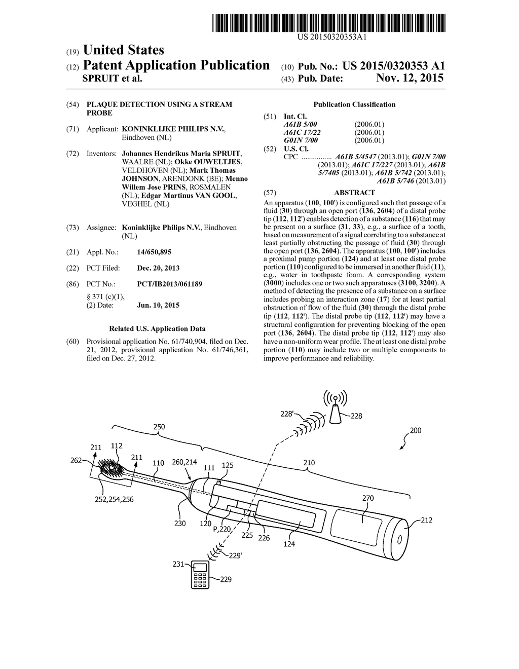 PLAQUE DETECTION USING A STREAM PROBE - diagram, schematic, and image 01