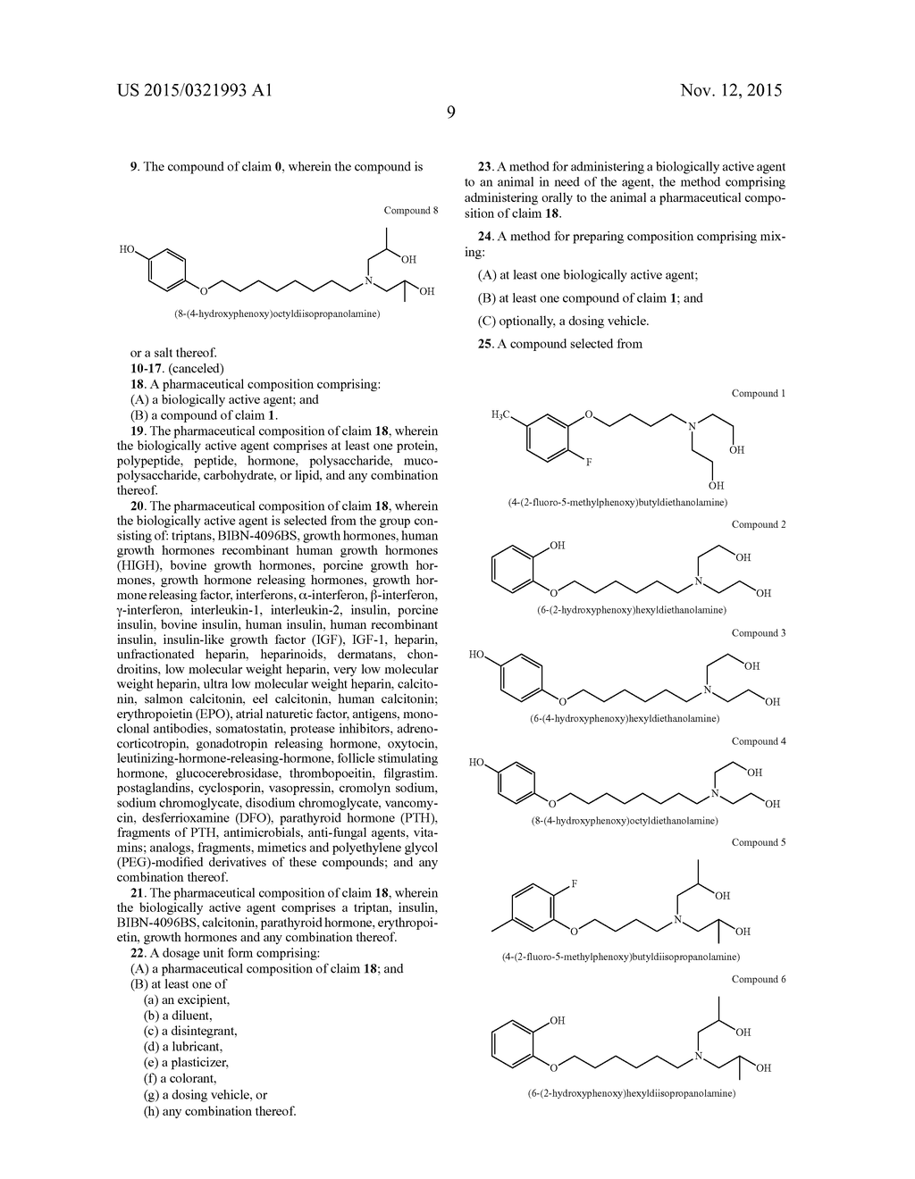 PHENOXY ALKYL DIETHANOLAMINE AND DIISOPROPANOLAMINE COMPOUNDS FOR     DELIVERING ACTIVE AGENTS - diagram, schematic, and image 10