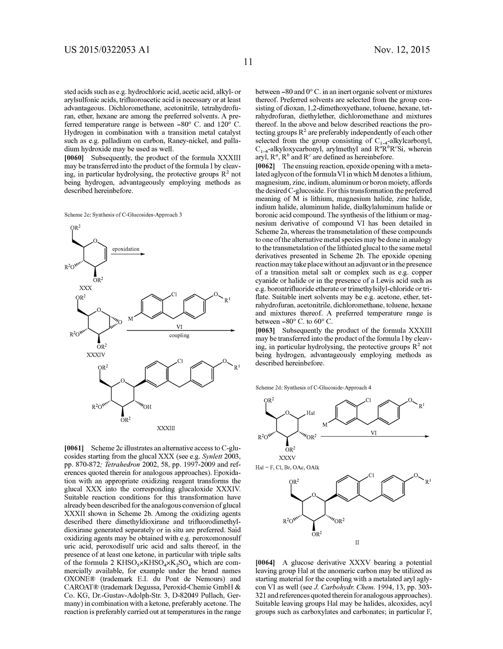 PROCESSES FOR PREPARING OF GLUCOPYRANOSYL-SUBSTITUTED BENZYL-BENZENE     DERIVATIVES AND INTERMEDIATES THEREIN - diagram, schematic, and image 12