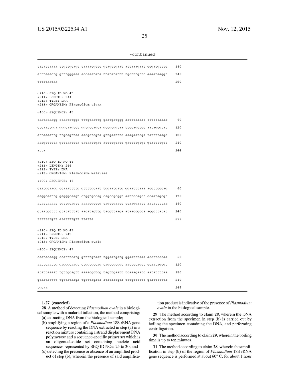 PRIMERS FOR DETECTING PLASMODIUM - diagram, schematic, and image 29