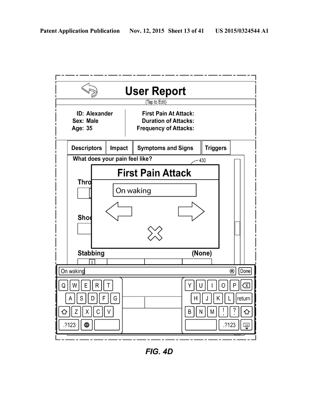 PAIN SURVEYING AND VISUALIZATION IN A HUMAN BODILY REGION - diagram, schematic, and image 14