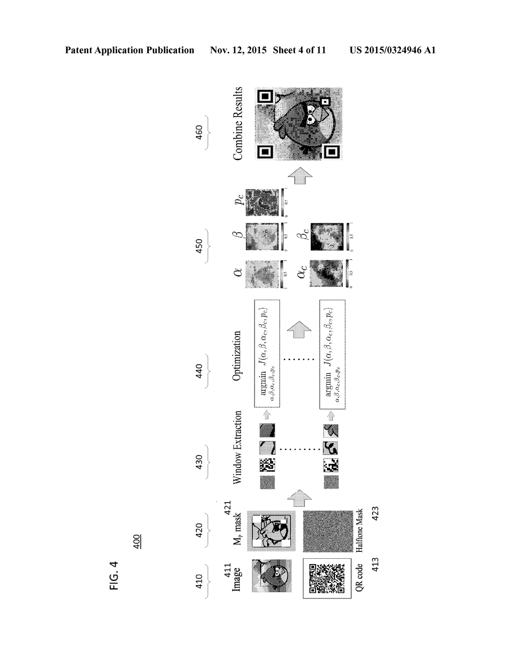 SYSTEM AND METHOD FOR EMBEDDING OF A TWO DIMENSIONAL CODE WITH AN IMAGE - diagram, schematic, and image 05