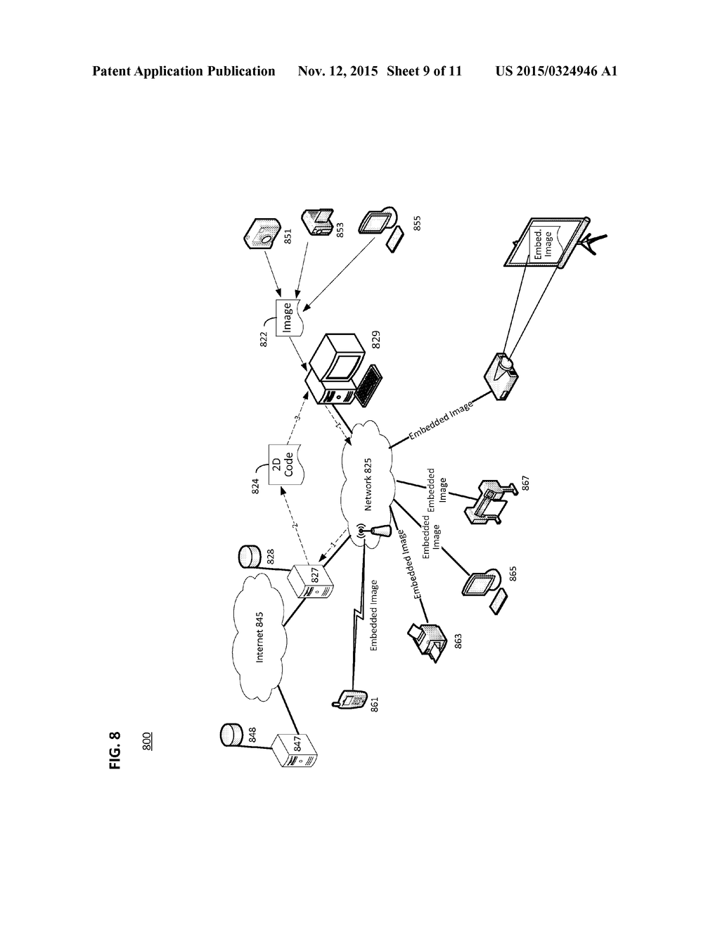 SYSTEM AND METHOD FOR EMBEDDING OF A TWO DIMENSIONAL CODE WITH AN IMAGE - diagram, schematic, and image 10