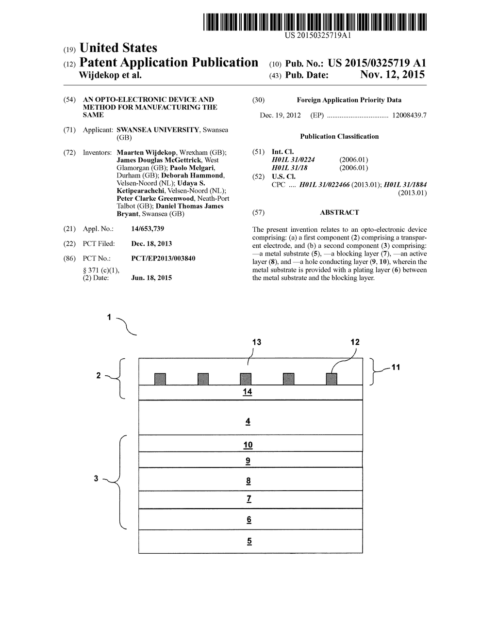 AN OPTO-ELECTRONIC DEVICE AND METHOD FOR MANUFACTURING THE SAME - diagram, schematic, and image 01