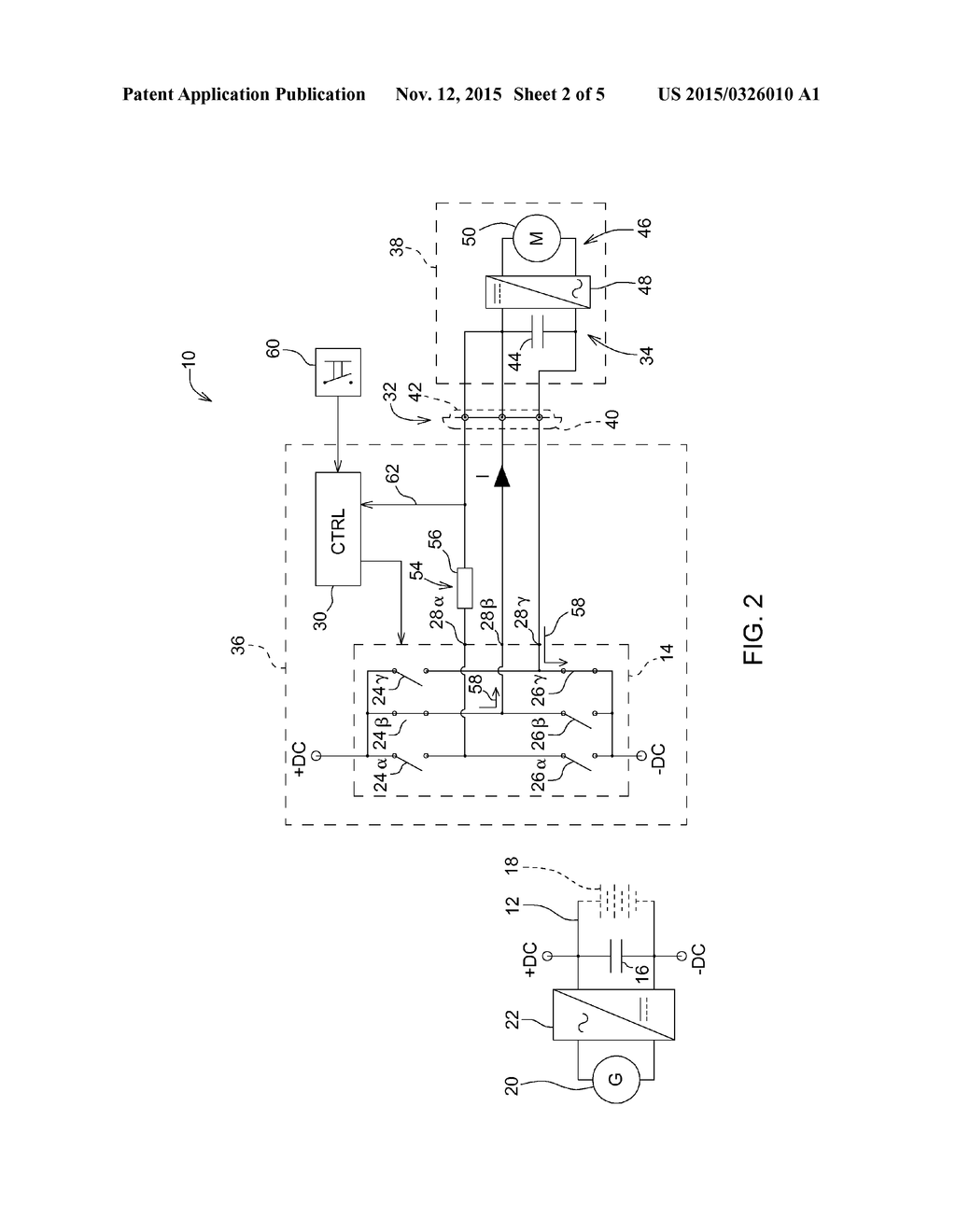 DEVICE AND METHOD FOR SURGE CURRENT PROTECTION DURING THE OPERATION OF A     CAPACITIVE LOAD ON A THREE-PHASE INVERTER - diagram, schematic, and image 03