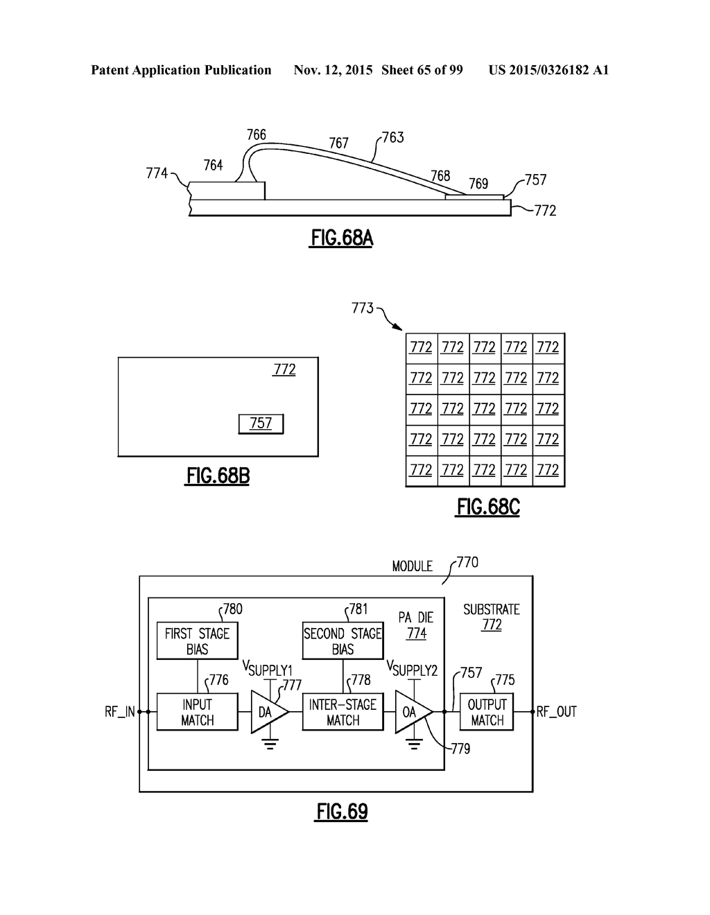 POWER AMPLIFIER MODULES INCLUDING RELATED SYSTEMS, DEVICES, AND METHODS - diagram, schematic, and image 66