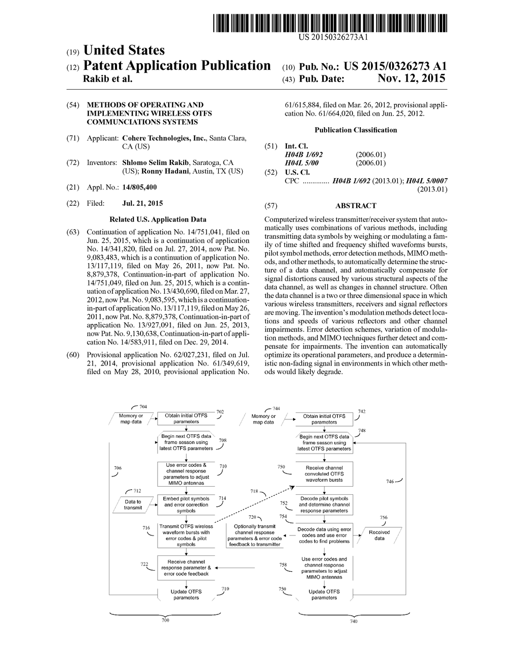 METHODS OF OPERATING AND IMPLEMENTING WIRELESS OTFS COMMUNCIATIONS SYSTEMS - diagram, schematic, and image 01