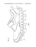 SOLE WITH PROJECTIONS AND ARTICLE OF FOOTWEAR diagram and image