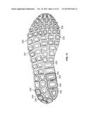 SOLE WITH PROJECTIONS AND ARTICLE OF FOOTWEAR diagram and image