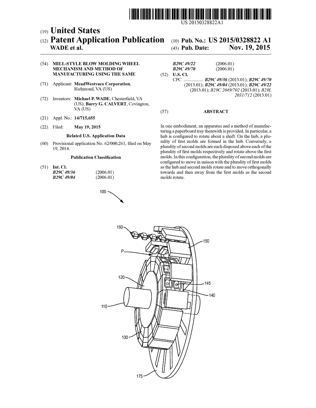 MILL-STYLE BLOW MOLDING WHEEL MECHANISM AND METHOD OF MANUFACTURING USING     THE SAME - diagram, schematic, and image 01