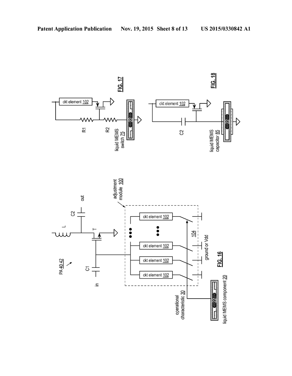 Radio Circuits and Components Thereof Including Temperature Responsive     Liquid MEMS - diagram, schematic, and image 09