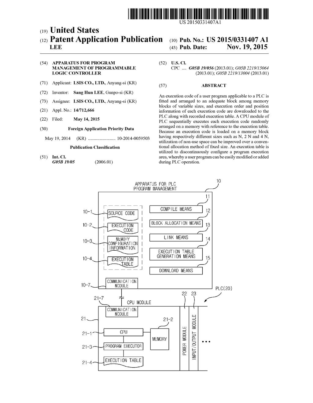 APPARATUS FOR PROGRAM MANAGEMENT OF PROGRAMMABLE LOGIC CONTROLLER - diagram, schematic, and image 01