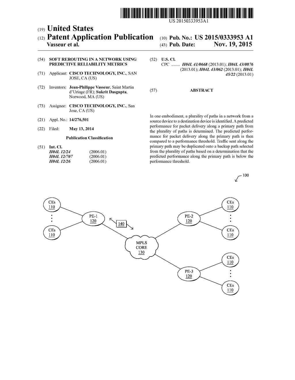 SOFT REROUTING IN A NETWORK USING PREDICTIVE RELIABILITY METRICS - diagram, schematic, and image 01