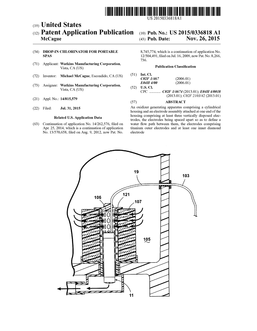 Drop-In Chlorinator For Portable Spas - diagram, schematic, and image 01