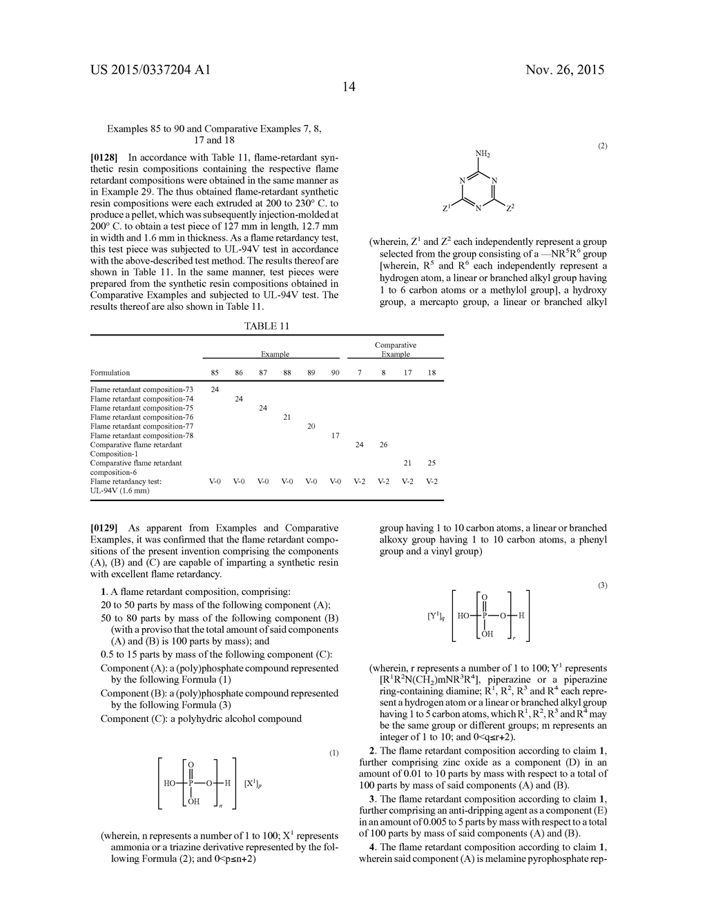 FLAME RETARDANT COMPOSITION AND FLAME-RETARDANT SYNTHETIC RESIN     COMPOSITION - diagram, schematic, and image 15