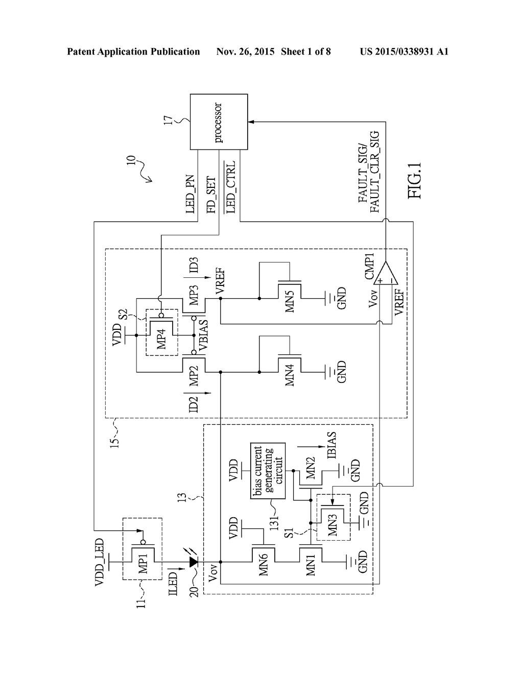 DRIVING CIRCUIT WITH FAULT DETECTION AND OPTICAL INPUT DEVICE HAVING THE     SAME - diagram, schematic, and image 02