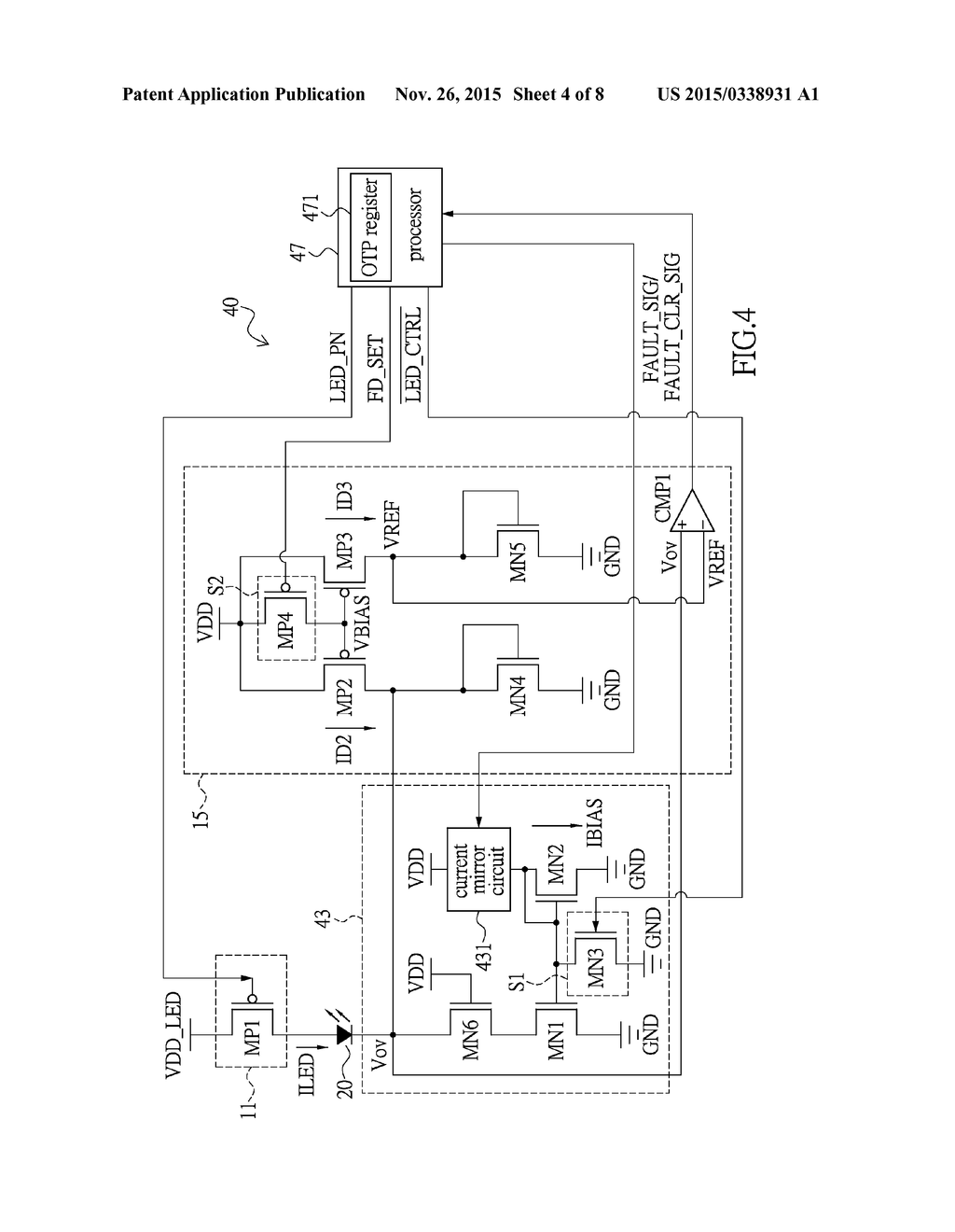 DRIVING CIRCUIT WITH FAULT DETECTION AND OPTICAL INPUT DEVICE HAVING THE     SAME - diagram, schematic, and image 05