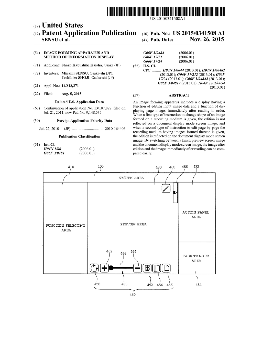 IMAGE FORMING APPARATUS AND METHOD OF INFORMATION DISPLAY - diagram, schematic, and image 01