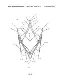 STENT FOR THE POSITIONING AND ANCHORING OF A VALVULAR PROSTHESIS IN AN     IMPLANTATION SITE IN THE HEART OF A PATIENT diagram and image