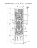 ABSORBENT CORE WITH CURVED AND STRAIGHT ABSORBENT MATERIAL AREAS diagram and image