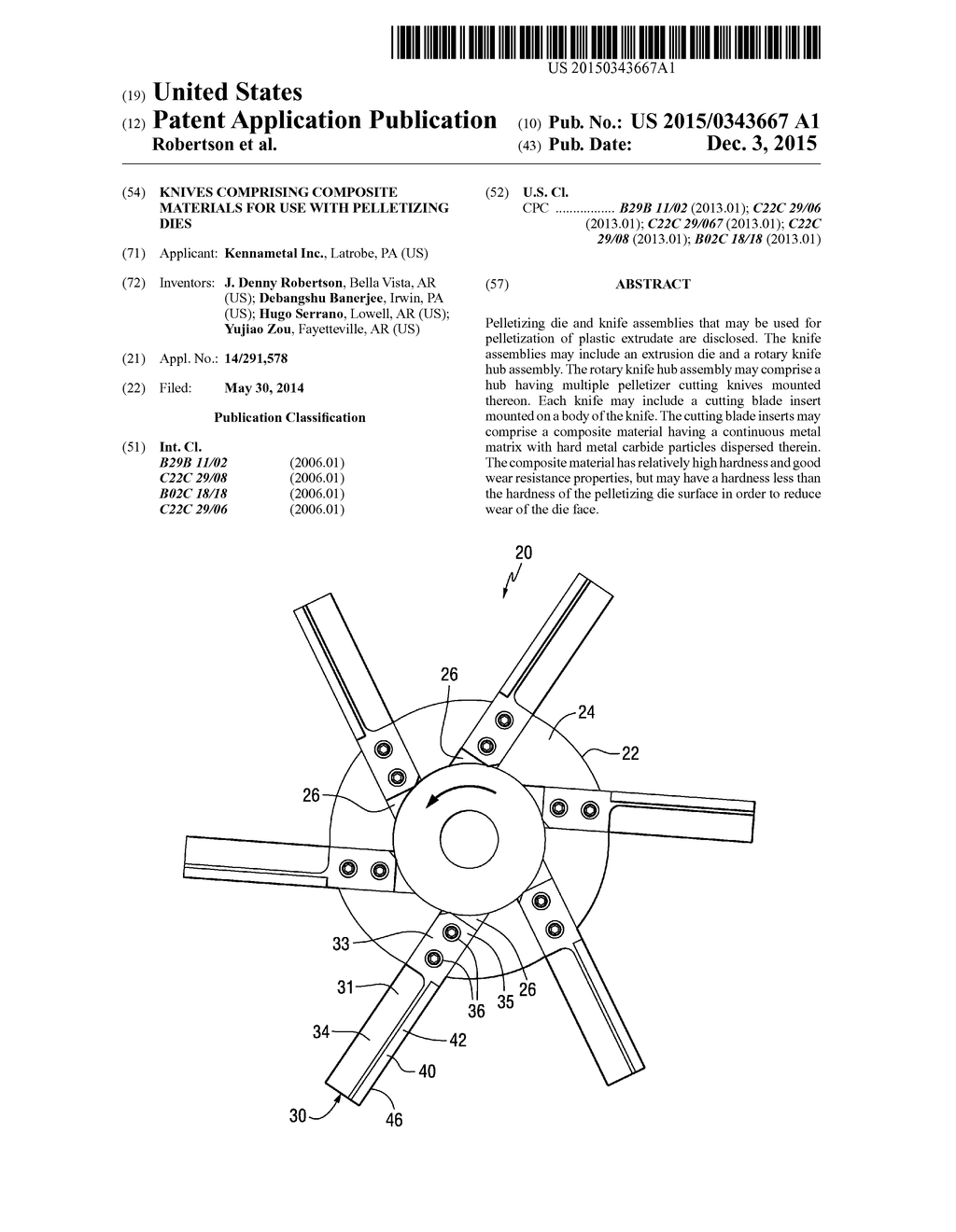 KNIVES COMPRISING COMPOSITE MATERIALS FOR USE WITH PELLETIZING DIES - diagram, schematic, and image 01