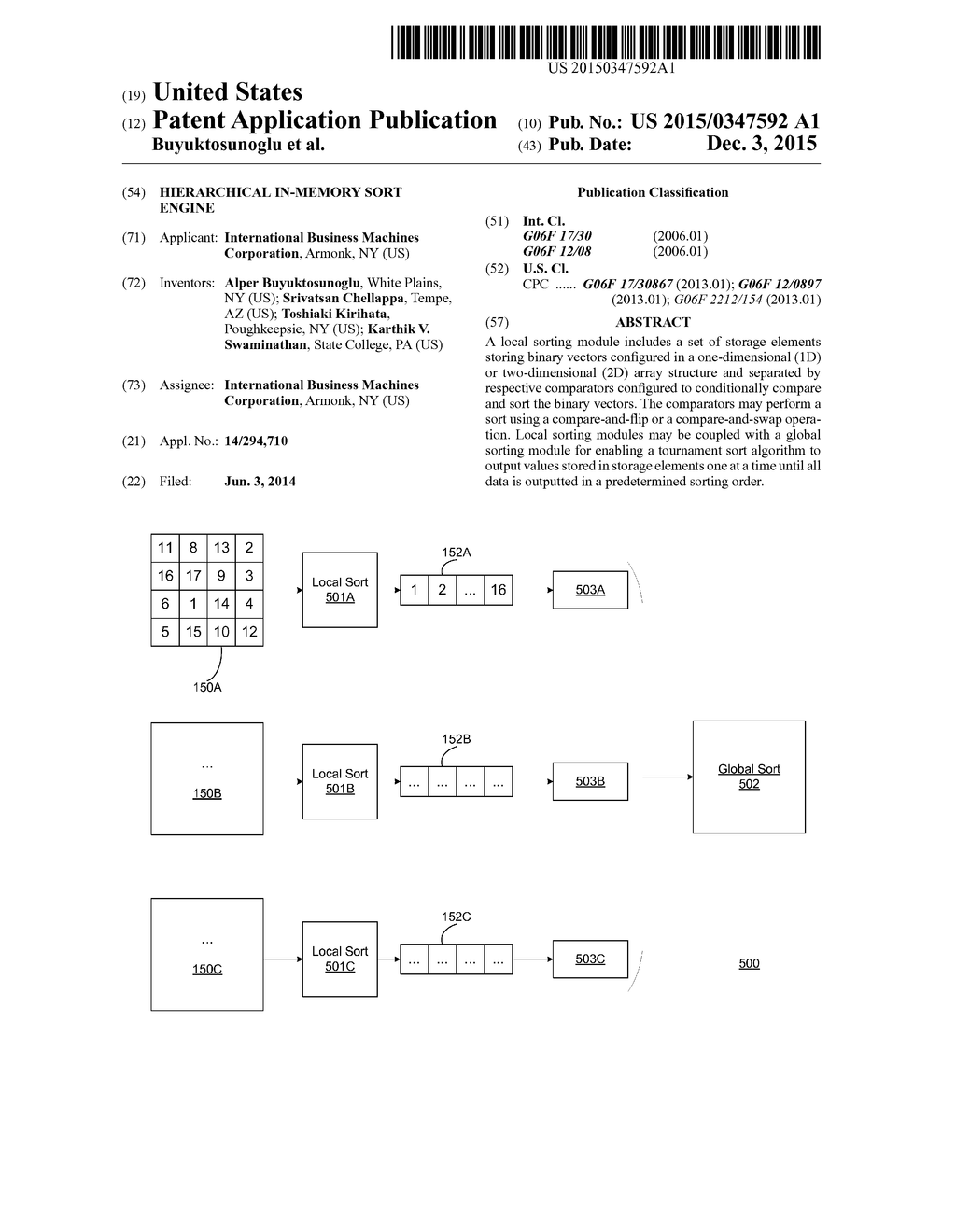 HIERARCHICAL IN-MEMORY SORT ENGINE - diagram, schematic, and image 01