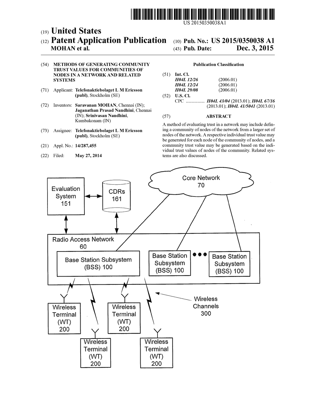 METHODS OF GENERATING COMMUNITY TRUST VALUES FOR COMMUNITIES OF NODES IN A     NETWORK AND RELATED SYSTEMS - diagram, schematic, and image 01