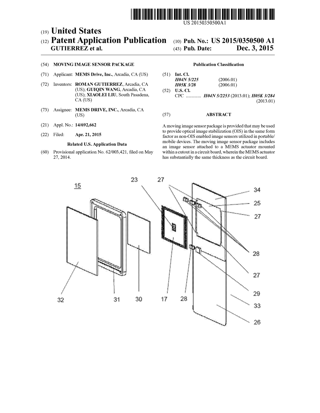 MOVING IMAGE SENSOR PACKAGE - diagram, schematic, and image 01