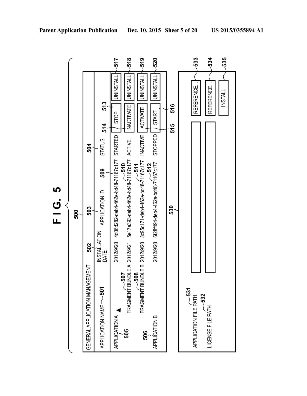 INFORMATION PROCESSING APPARATUS, APPLICATION MANAGEMENT METHOD, AND     NON-TRANSITORY COMPUTER-READABLE MEDIUM - diagram, schematic, and image 06