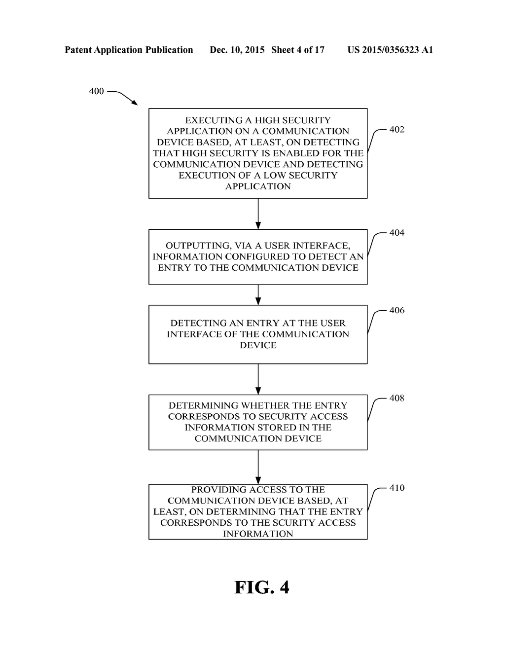 APPARATUS, METHODS AND COMPUTER-READABLE STORAGE MEDIA FOR SECURITY     PROVISIONING AT A COMMUNICATION DEVICE - diagram, schematic, and image 05