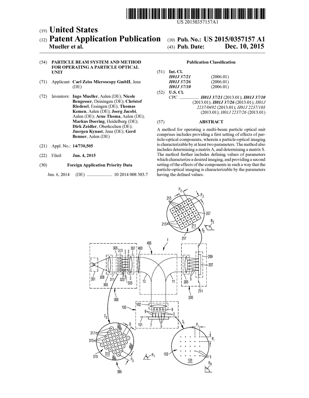 PARTICLE BEAM SYSTEM AND METHOD FOR OPERATING A PARTICLE OPTICAL UNIT - diagram, schematic, and image 01