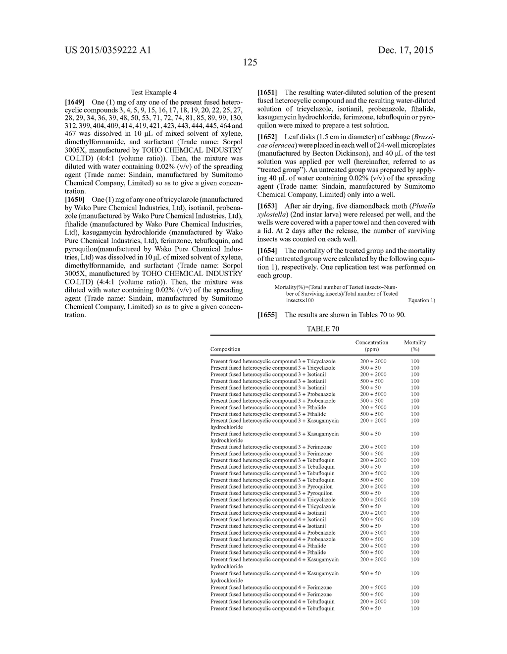 COMPOSITION AND METHOD FOR CONTROLLING PESTS - diagram, schematic, and image 126