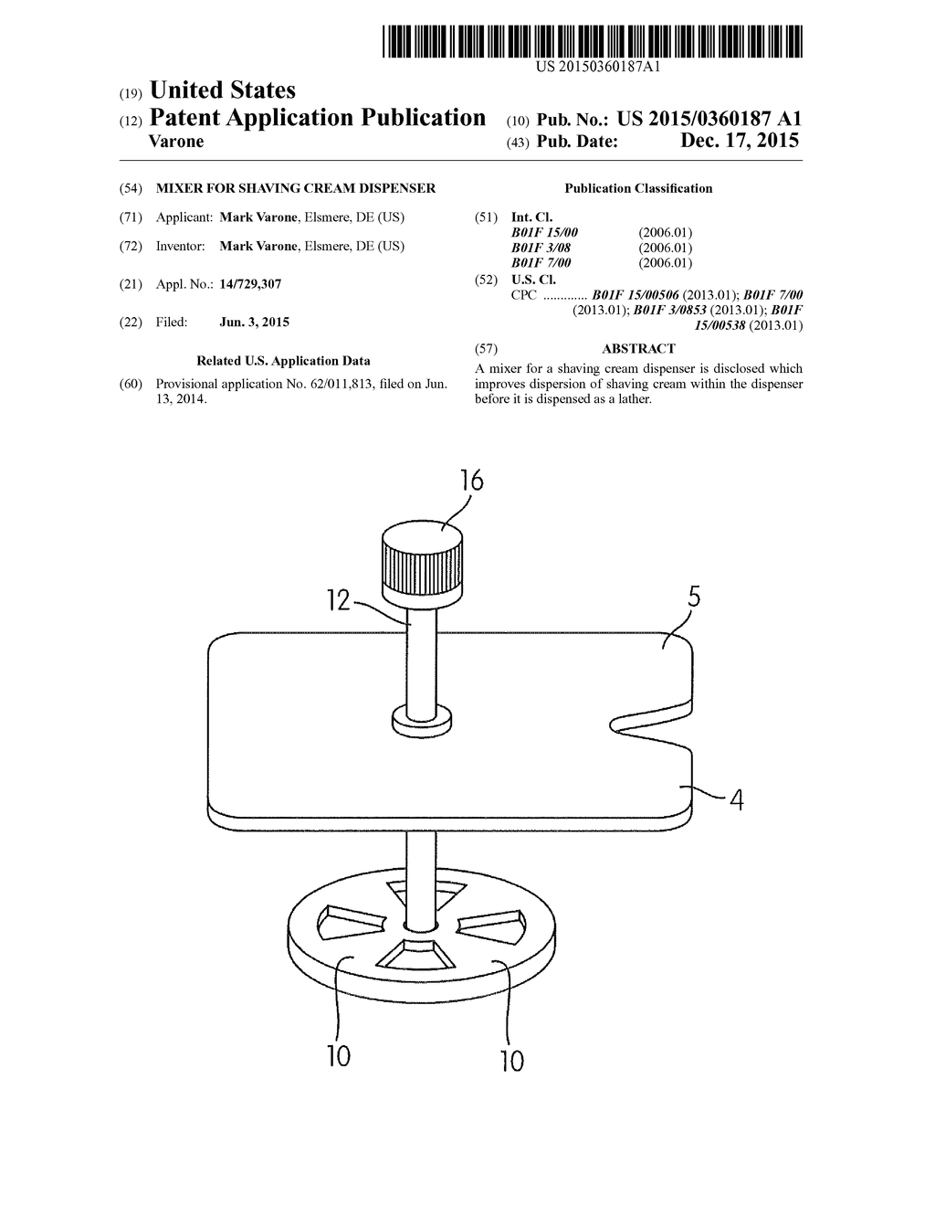 MIXER FOR SHAVING CREAM DISPENSER - diagram, schematic, and image 01