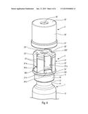 FASTENING DEVICE FOR SEALING A FLUID PRODUCT RESERVOIR diagram and image