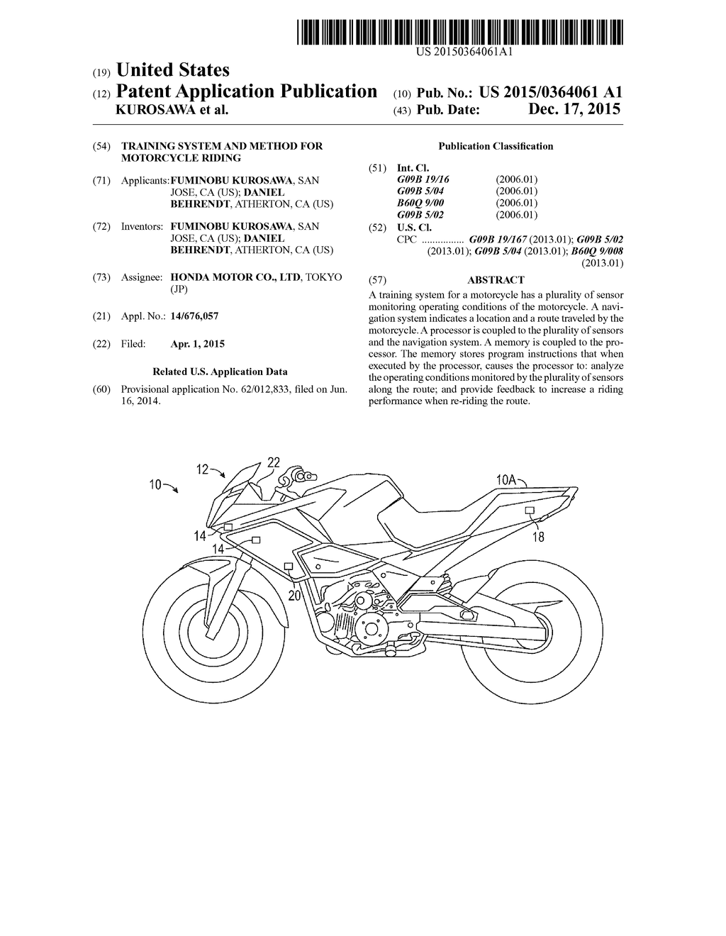 TRAINING SYSTEM AND METHOD FOR MOTORCYCLE RIDING - diagram, schematic, and image 01
