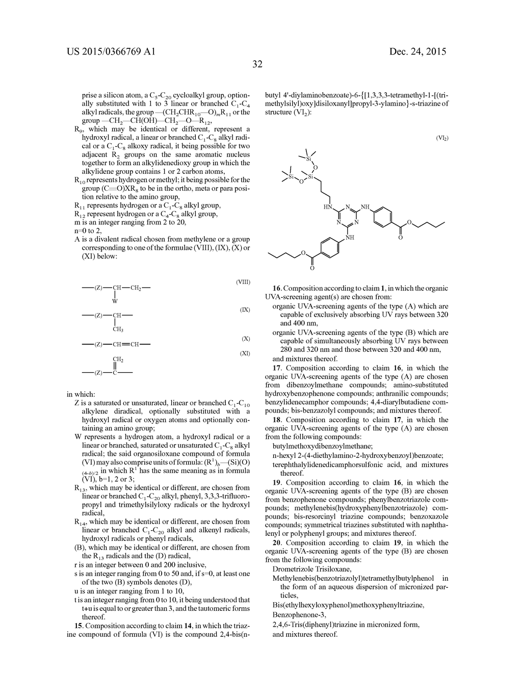 COSMETIC OR DERMATOLOGICAL COMPOSITION COMPRISING A MEROCYANINE, AN     ORGANIC UVB-SCREENING AGENT AND AN ADDITIONAL ORGANIC UVA-SCREENING AGENT - diagram, schematic, and image 33