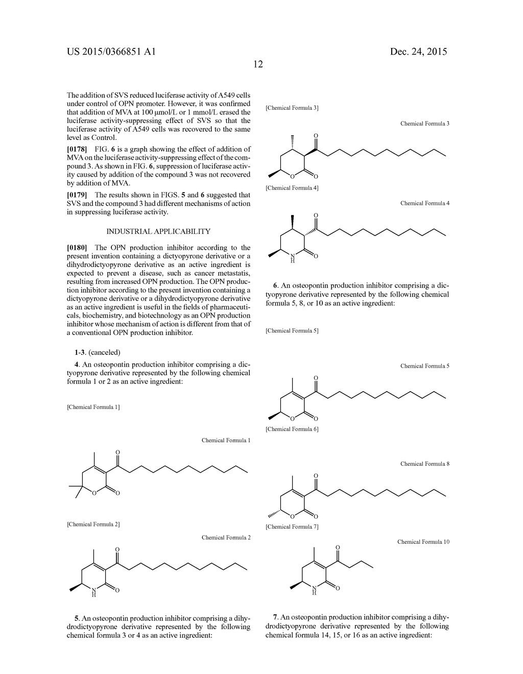 OSTEOPONTIN PRODUCTION INHIBITOR CONTAINING DICTYOPYRONE DERIVATIVE OR     DIHYDRODICTYOPYRONE DERIVATIVE AS ACTIVE INGREDIENT - diagram, schematic, and image 16