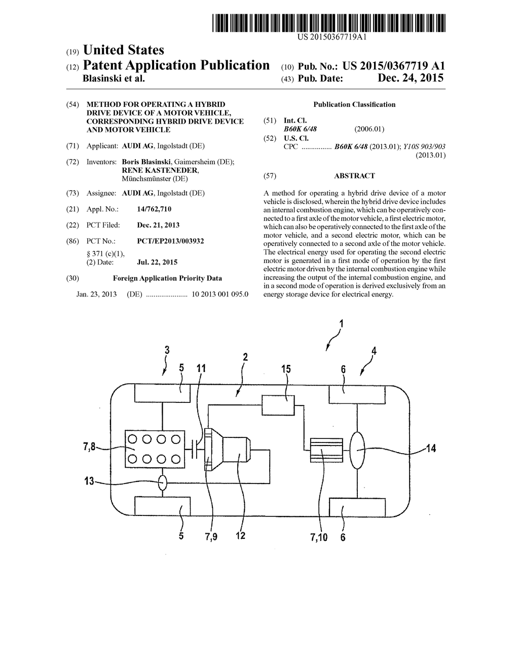 METHOD FOR OPERATING A HYBRID DRIVE DEVICE OF A MOTOR VEHICLE,     CORRESPONDING HYBRID DRIVE DEVICE AND MOTOR VEHICLE - diagram, schematic, and image 01