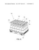 SYSTEM FOR THE TRANSPORT OF AN ARRAY OF A PLURALITY OF SELF-SUPPORTING     CONTAINERS FOR LIQUIDS diagram and image