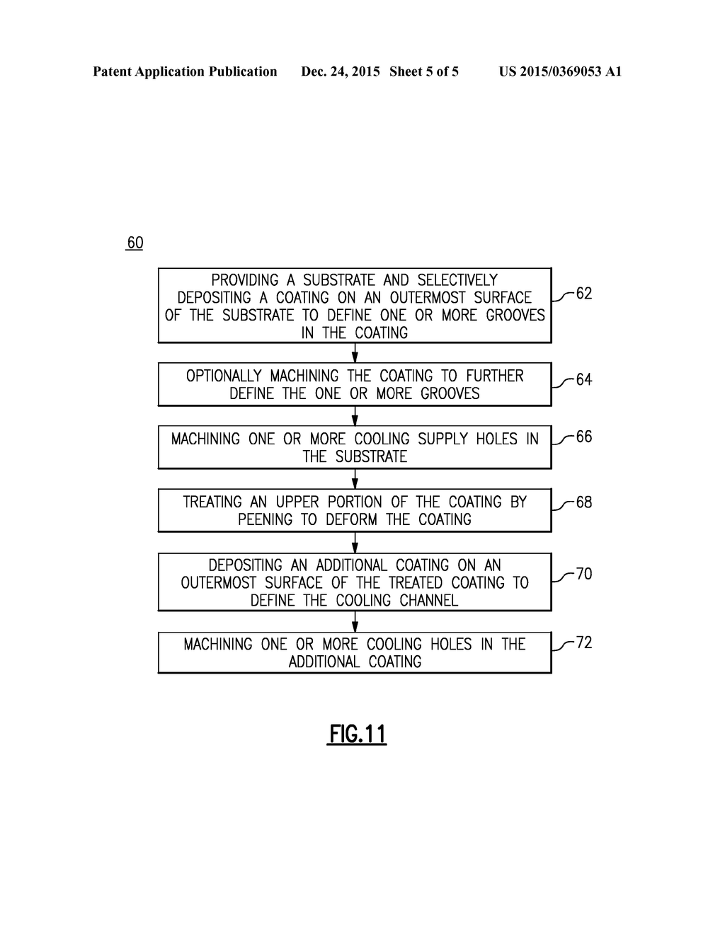 COMPONENTS WITH MICRO COOLED PATTERNED COATING LAYER AND METHODS OF     MANUFACTURE - diagram, schematic, and image 06