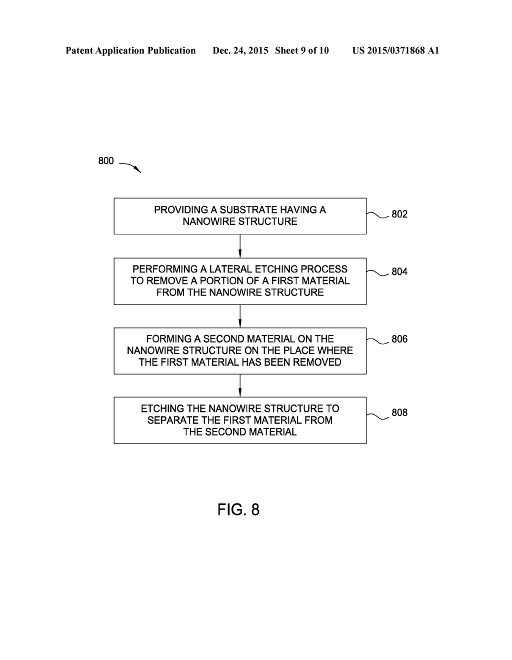 METHOD FOR FABRICATING VERTICALLY STACKED NANOWIRES FOR SEMICONDUCTOR     APPLICATIONS - diagram, schematic, and image 10