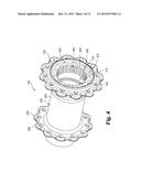 BICYCLE WHEEL HUB WITH MOLDED SPOKE HOLES diagram and image