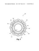 BICYCLE WHEEL HUB WITH MOLDED SPOKE HOLES diagram and image