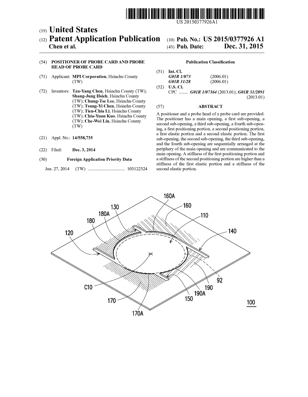 POSITIONER OF PROBE CARD AND PROBE HEAD OF PROBE CARD - diagram, schematic, and image 01