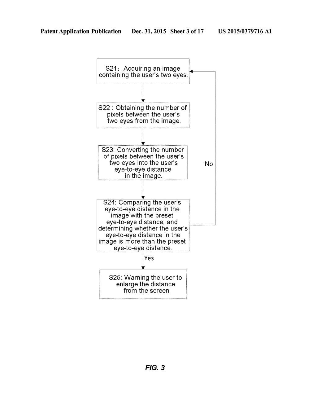 METHOD FOR WARNING A USER ABOUT A DISTANCE BETWEEN USER' S EYES AND A     SCREEN - diagram, schematic, and image 04