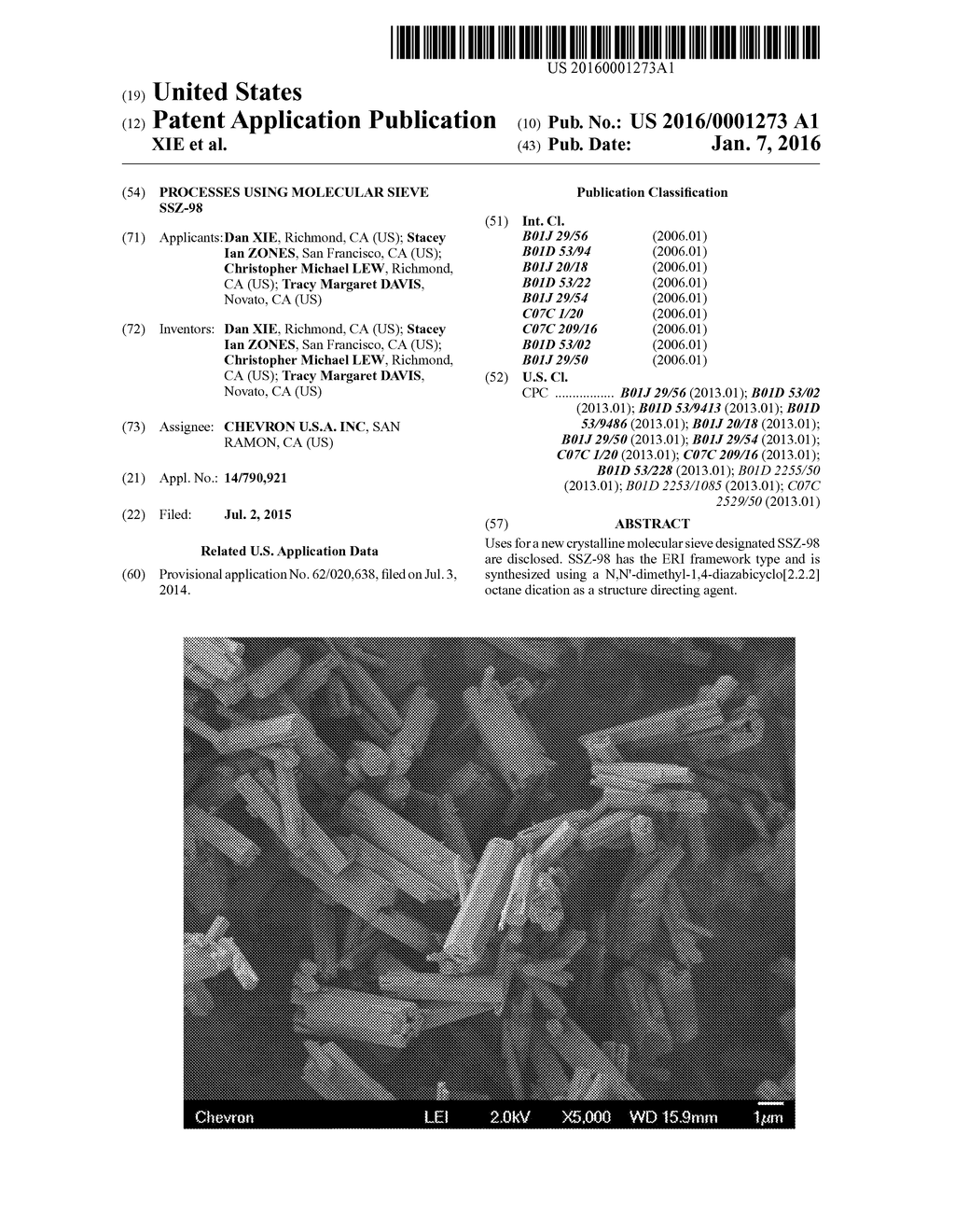 PROCESSES USING MOLECULAR SIEVE SSZ-98 - diagram, schematic, and image 01