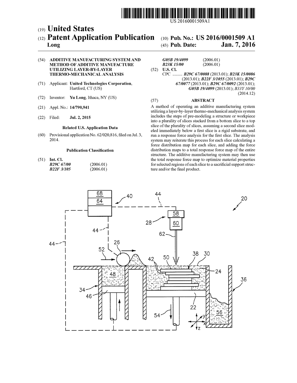 ADDITIVE MANUFACTURING SYSTEM AND METHOD OF ADDITIVE MANUFACTURE UTILIZING     LAYER-BY-LAYER THERMO-MECHANICAL ANALYSIS - diagram, schematic, and image 01