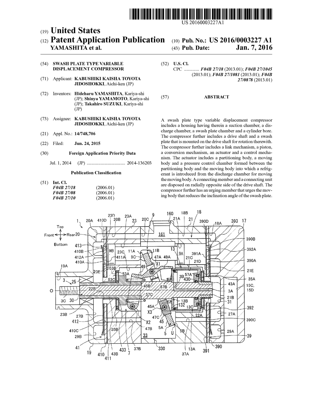 SWASH PLATE TYPE VARIABLE DISPLACEMENT COMPRESSOR - diagram, schematic, and image 01