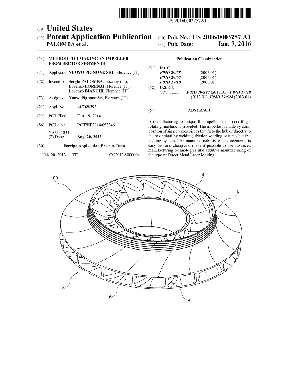 METHOD FOR MAKING AN IMPELLER FROM SECTOR SEGMENTS - diagram, schematic, and image 01